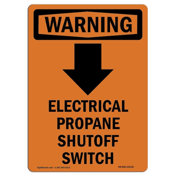 Safety Sign, OSHA WARNING, 5" Height, Electrical Propane, Portrait, 10PK